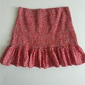 French Connection Red and White Mini Skirt